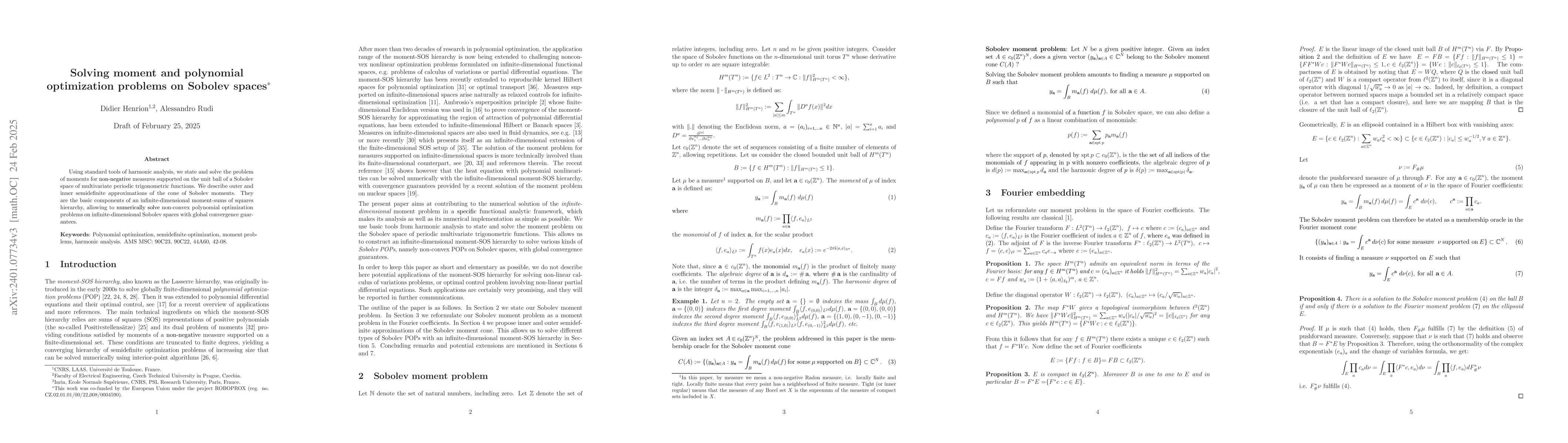 Thumbnail for Solving moment and polynomial optimization problems on Sobolev spaces