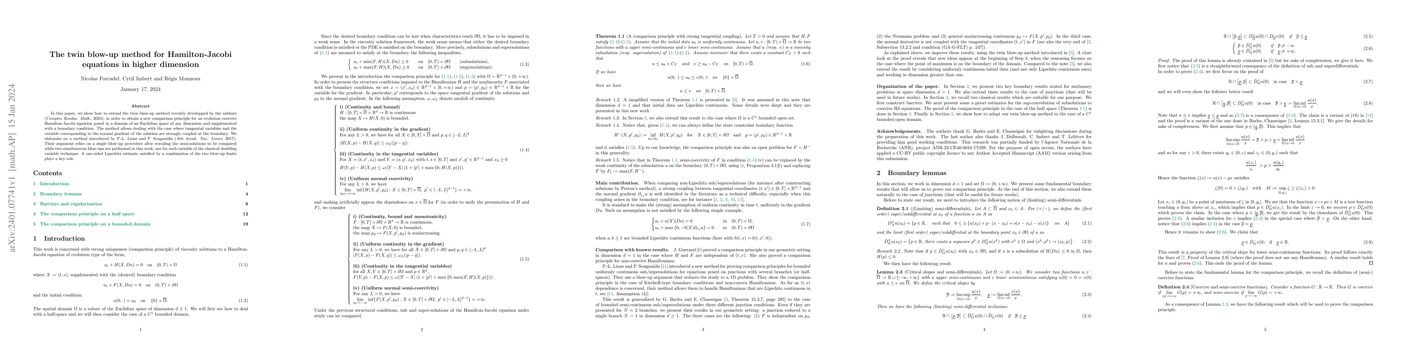 Thumbnail for The twin blow-up method for Hamilton-Jacobi equations in higher
  dimension