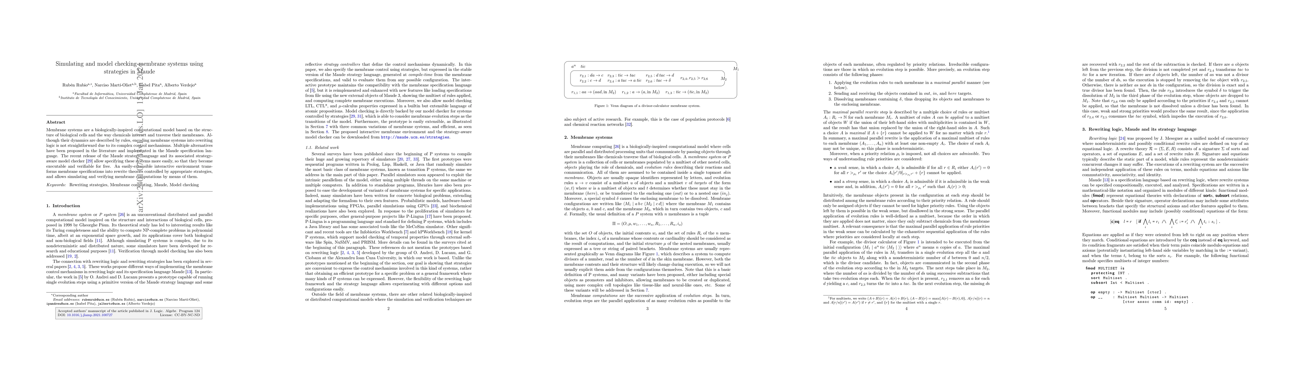 Thumbnail for Simulating and model checking membrane systems using strategies in Maude