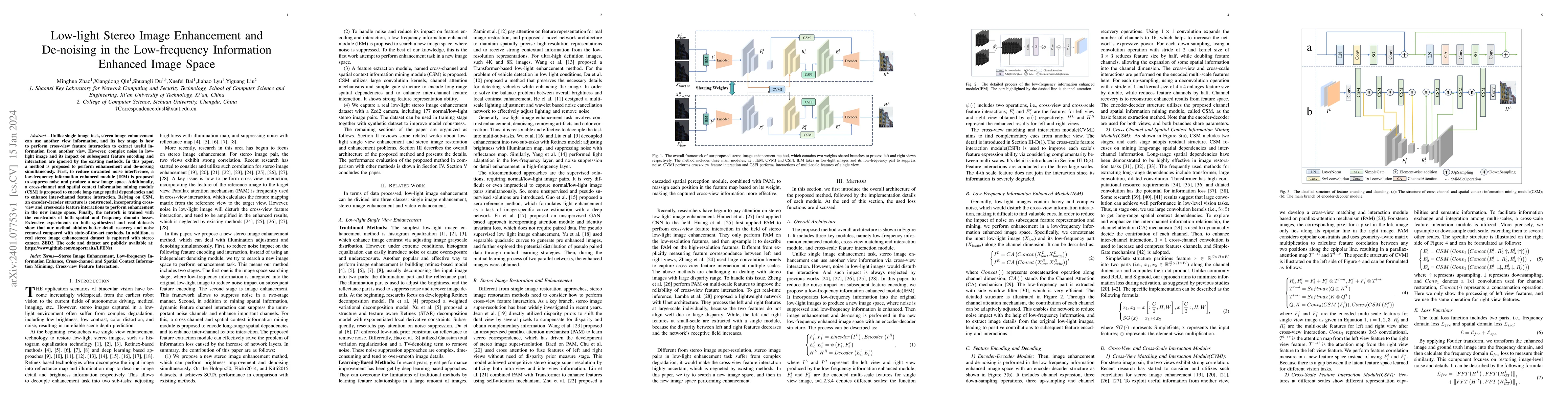Thumbnail for Low-light Stereo Image Enhancement and De-noising in the Low-frequency
  Information Enhanced Image Space