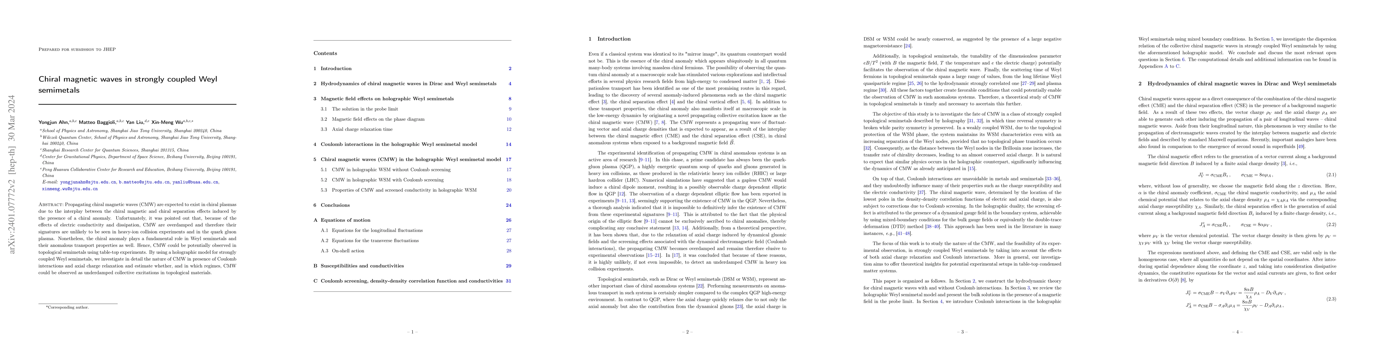 Thumbnail for Chiral magnetic waves in strongly coupled Weyl semimetals