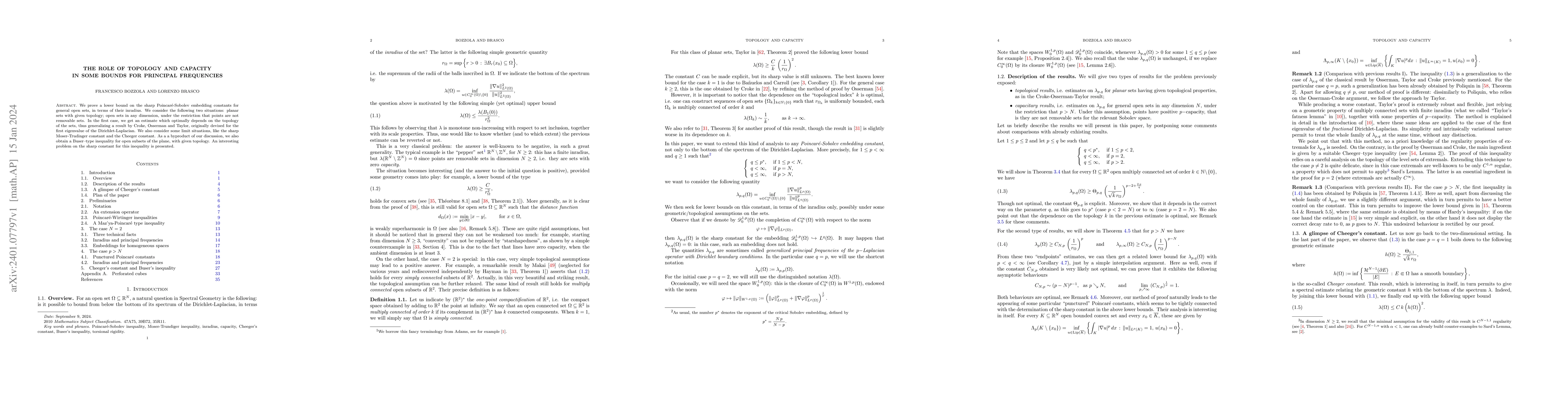 Thumbnail for The role of topology and capacity in some bounds for principal
  frequencies