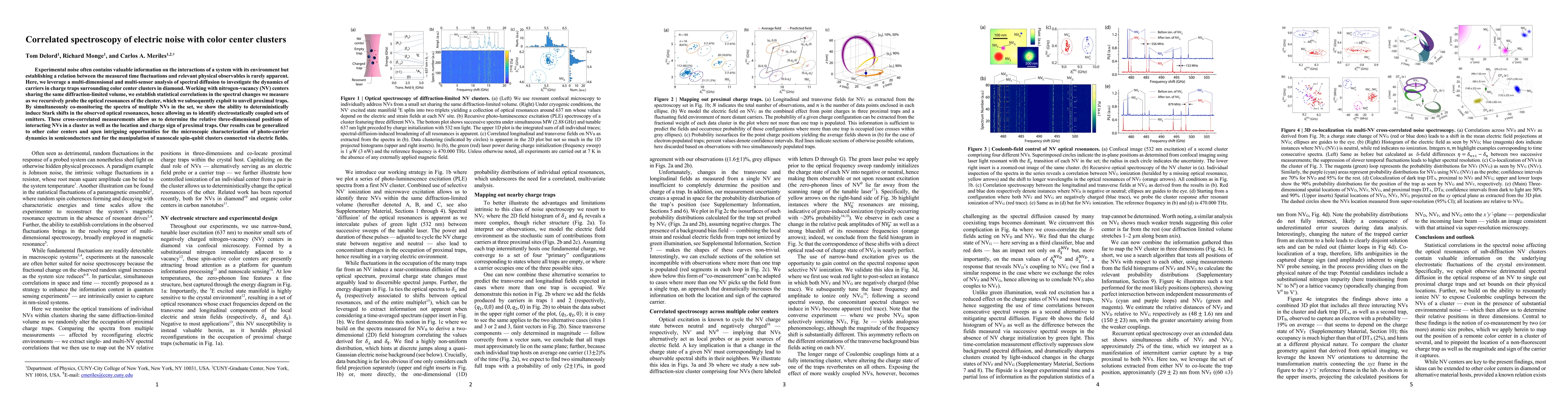 Thumbnail for Correlated spectroscopy of electric noise with color center clusters