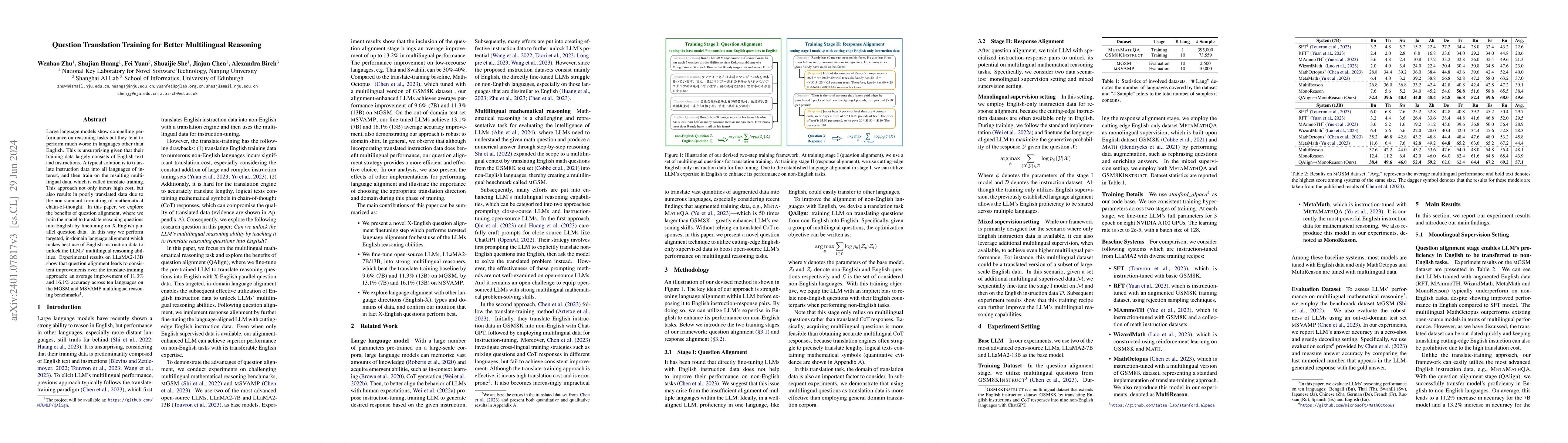 Thumbnail for Question Translation Training for Better Multilingual Reasoning