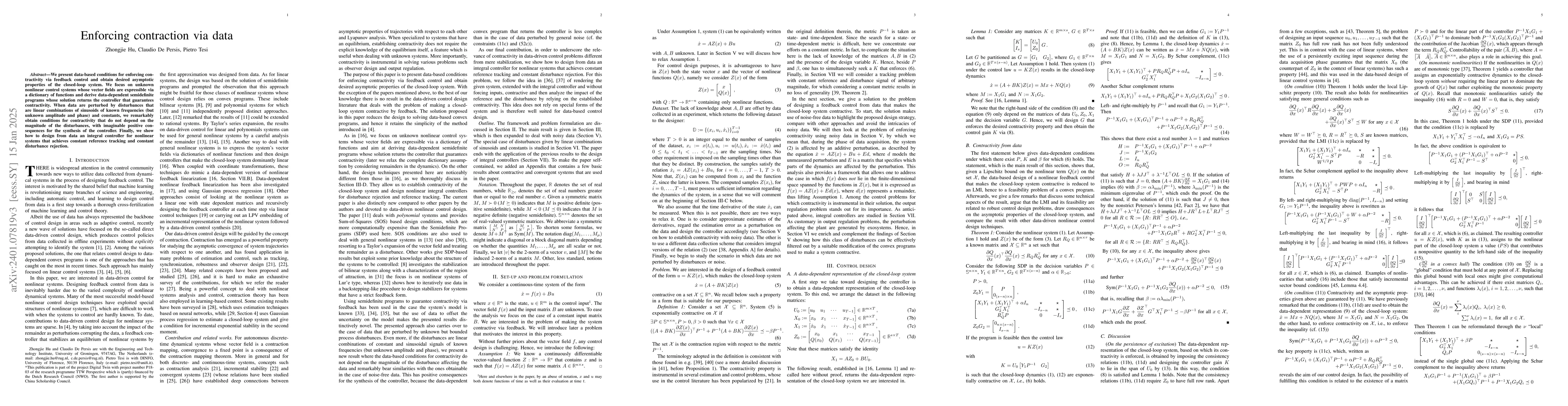 Thumbnail for Enforcing contraction via data