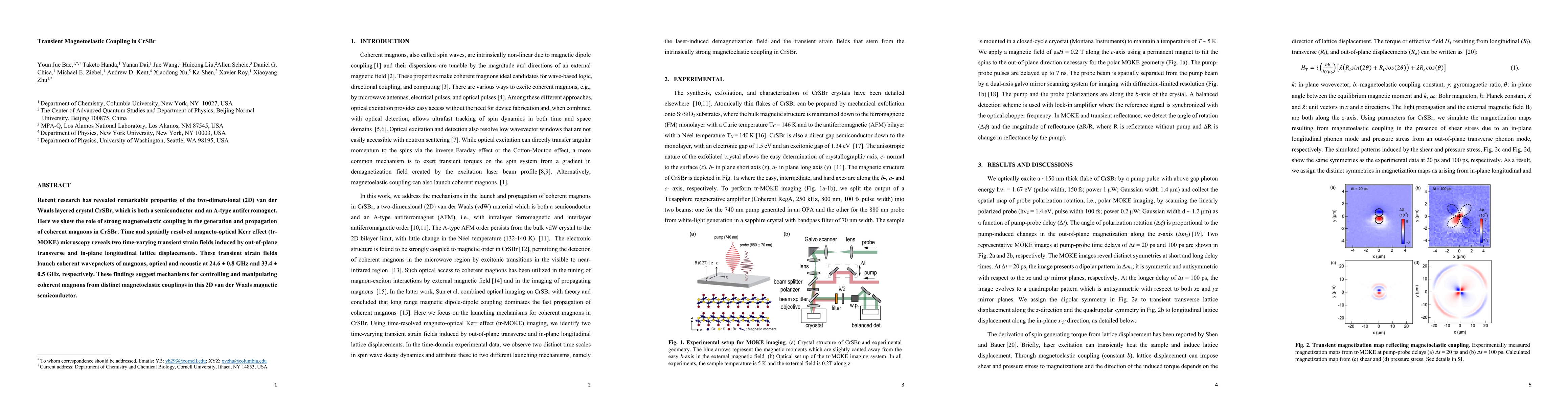 Thumbnail for Transient Magnetoelastic Coupling in CrSBr