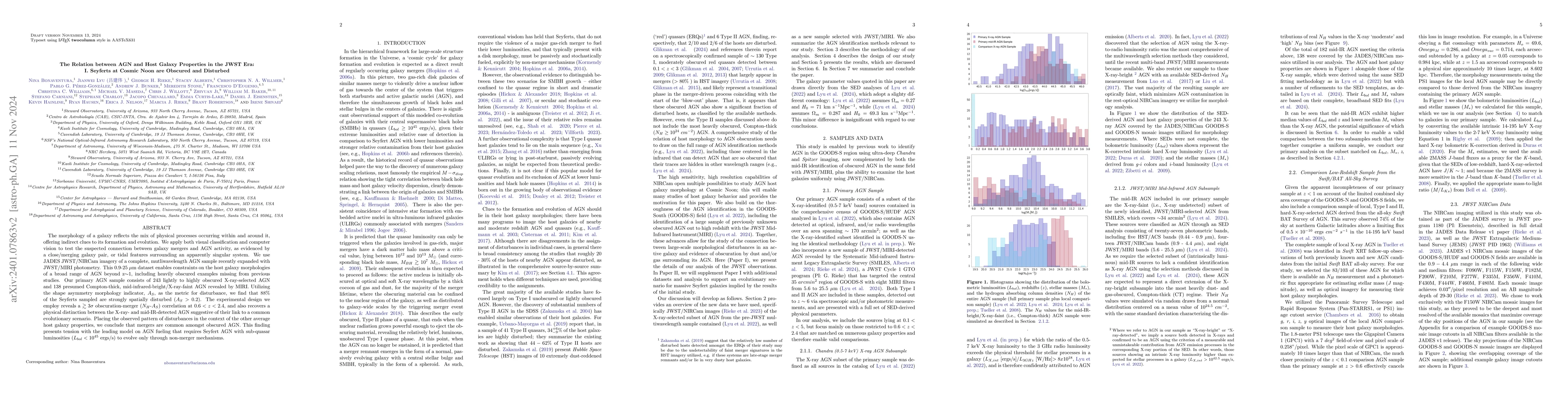 Thumbnail for The Relation Between AGN and Host Galaxy Properties: I. Obscured AGN
  reside in disturbed hosts at 0<z<4