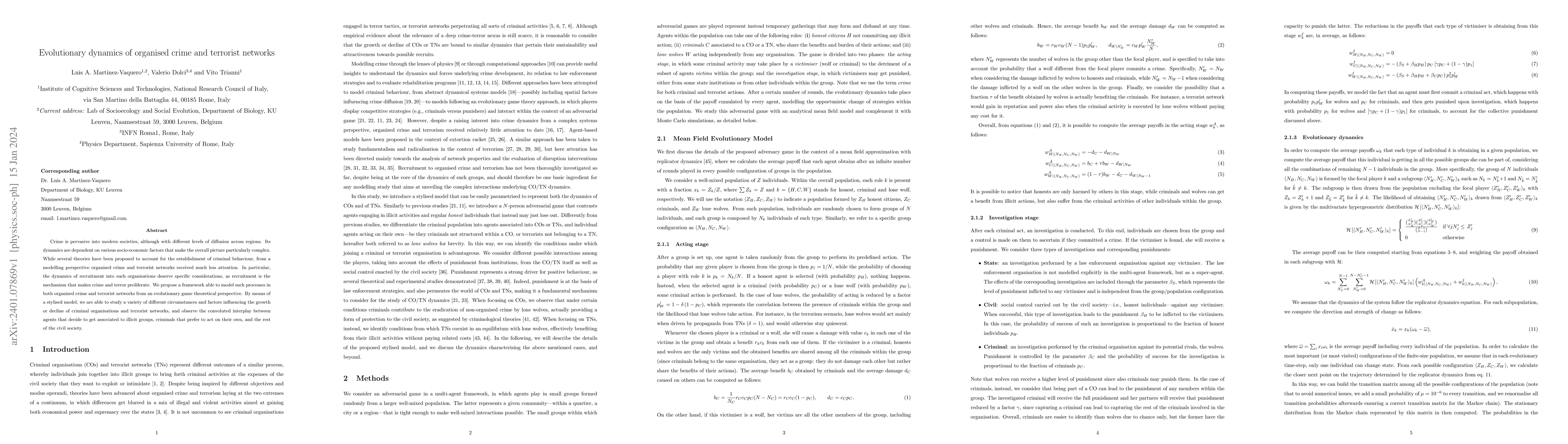 Thumbnail for Evolutionary dynamics of organised crime and terrorist networks