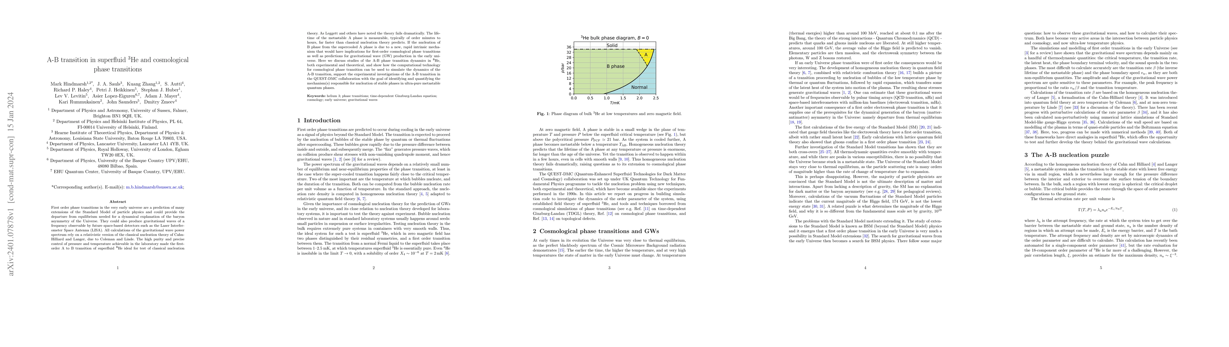 Thumbnail for A-B transition in superfluid $^3$He and cosmological phase transitions