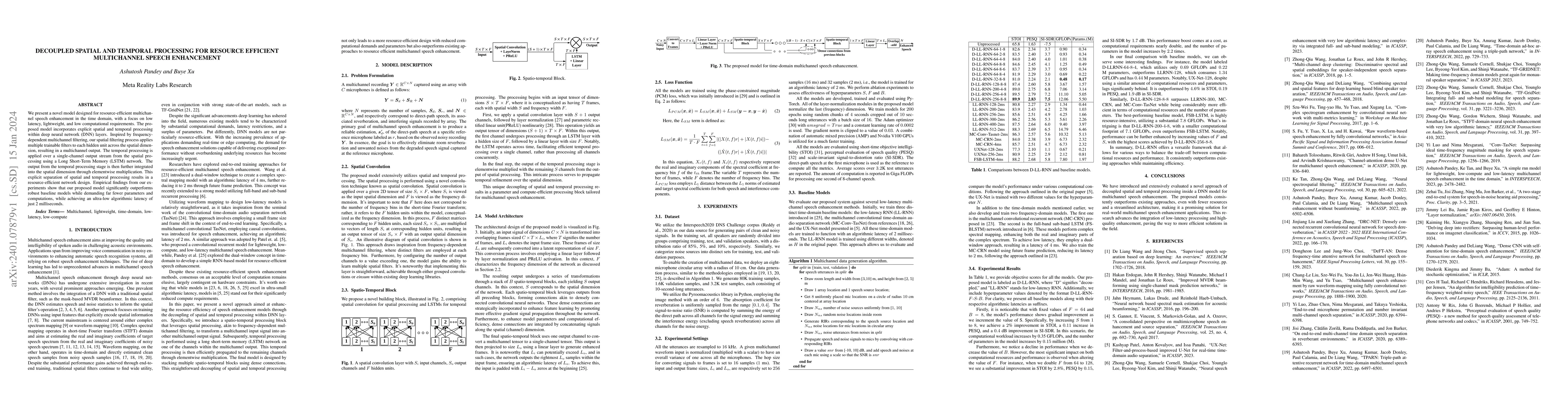 Thumbnail for Decoupled Spatial and Temporal Processing for Resource Efficient
  Multichannel Speech Enhancement