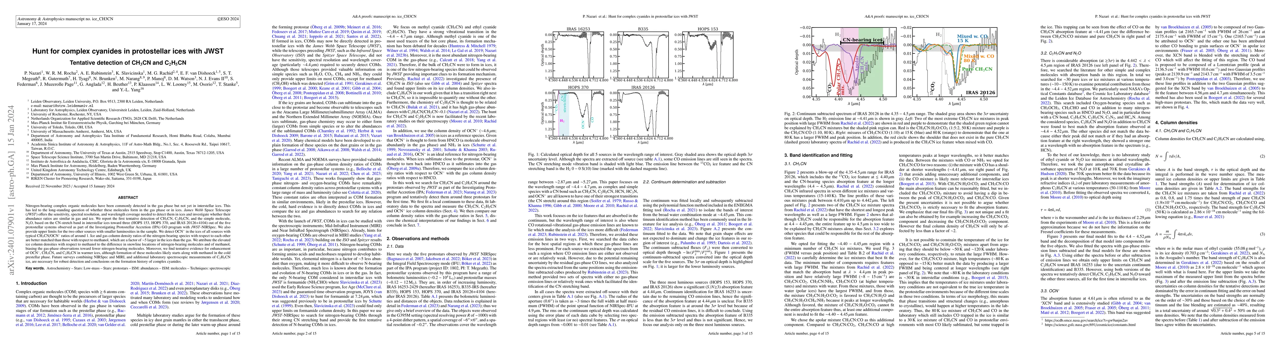 Thumbnail for Hunt for complex cyanides in protostellar ices with JWST: Tentative
  detection of CH$_3$CN and C$_2$H$_5$CN