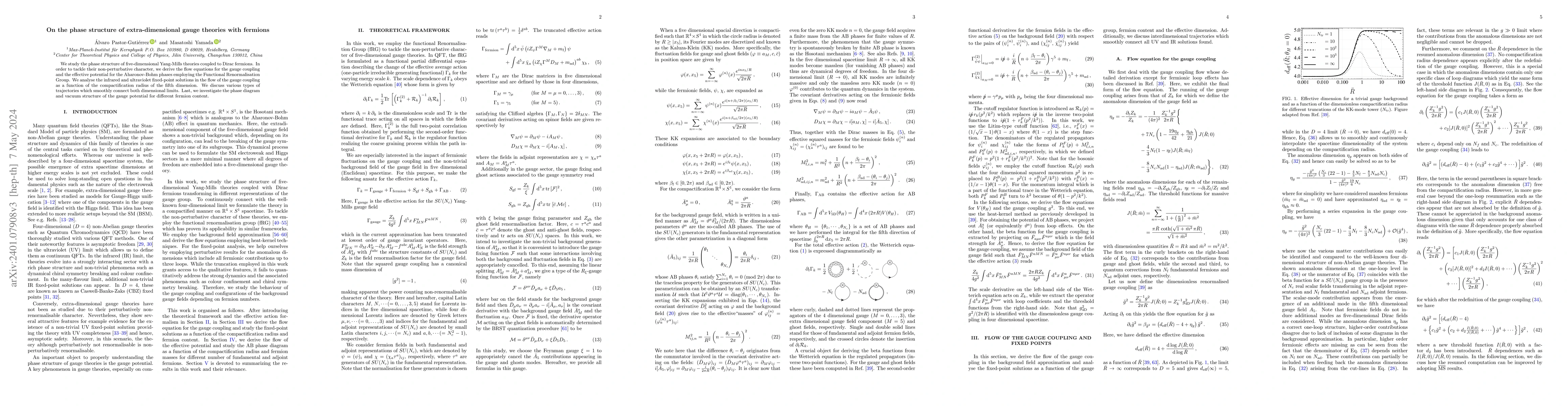Thumbnail for On the phase structure of extra-dimensional gauge theories with fermions