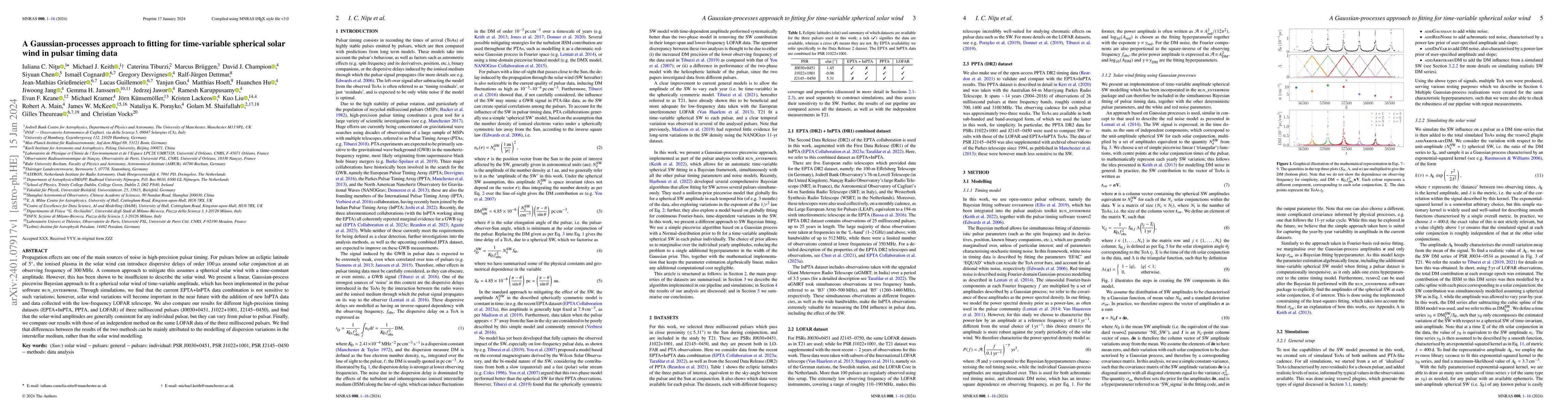 Thumbnail for A Gaussian-processes approach to fitting for time-variable spherical
  solar wind in pulsar timing data