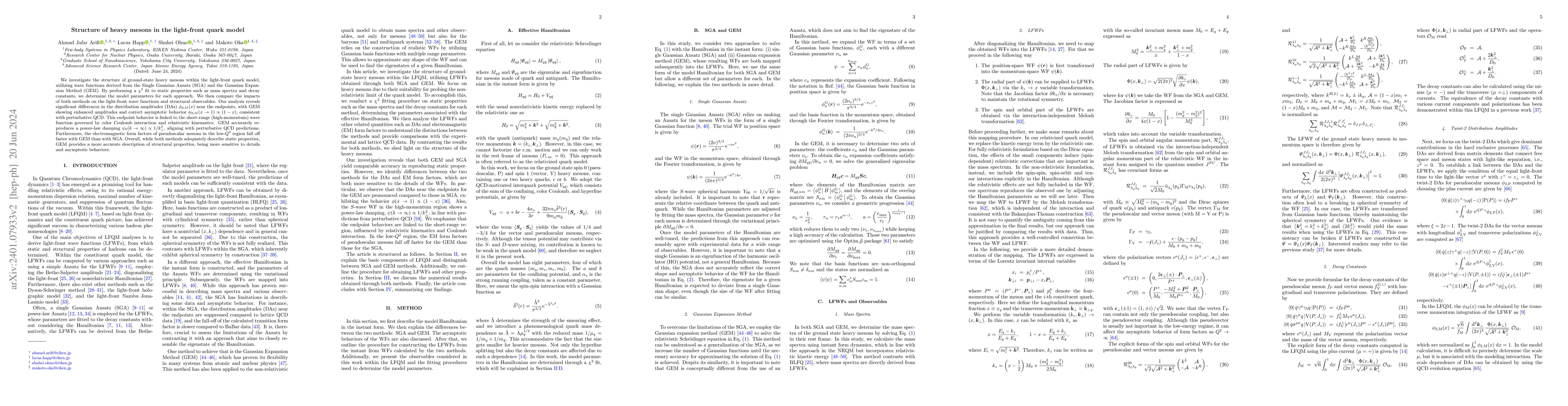 Thumbnail for Structure of Heavy Mesons in the Light-Front Quark Model