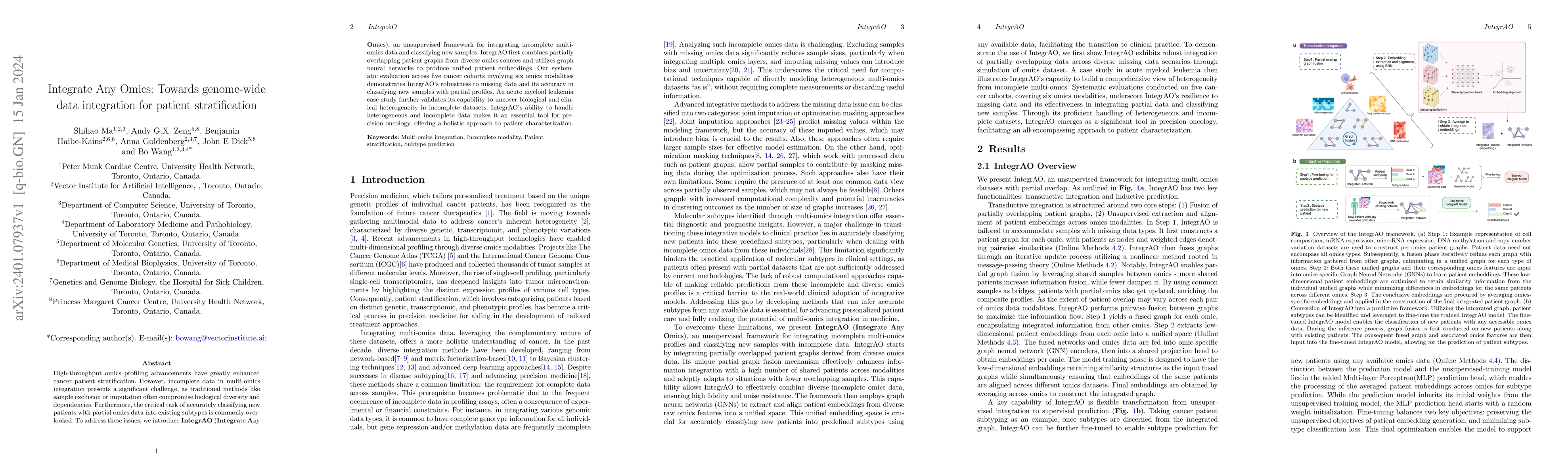 Thumbnail for Integrate Any Omics: Towards genome-wide data integration for patient
  stratification