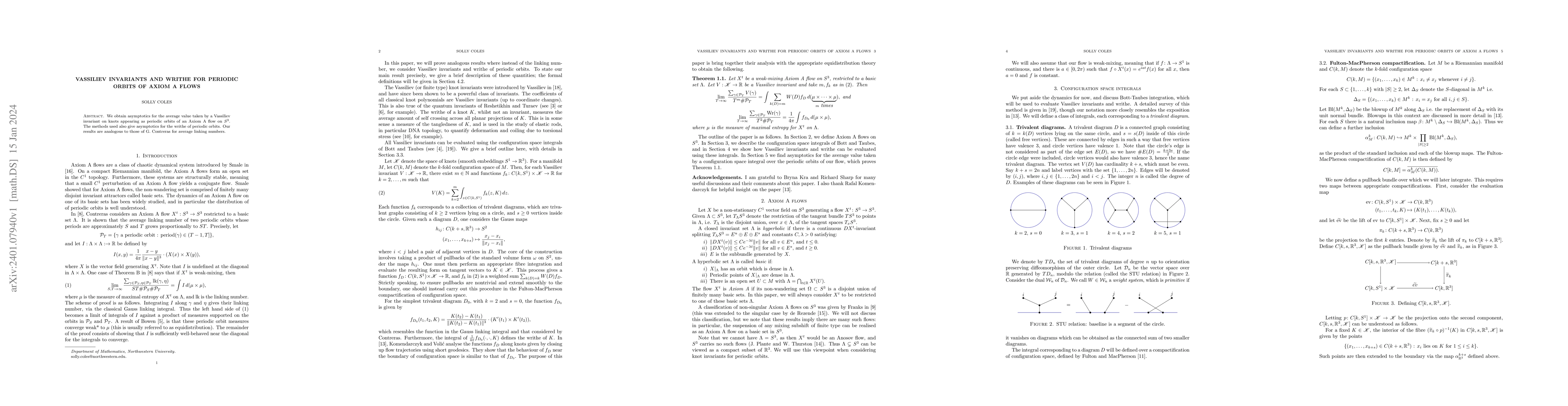 Thumbnail for Vassiliev invariants and writhe for periodic orbits of Axiom A flows