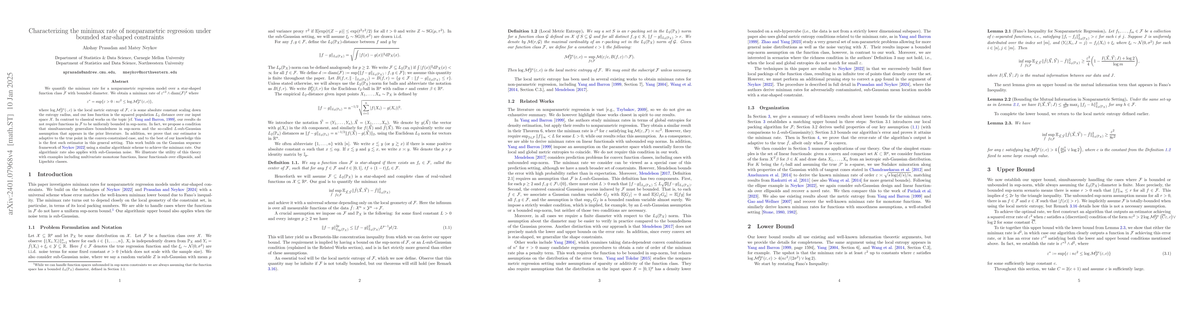 Thumbnail for Characterizing the minimax rate of nonparametric regression under
  bounded convex constraints