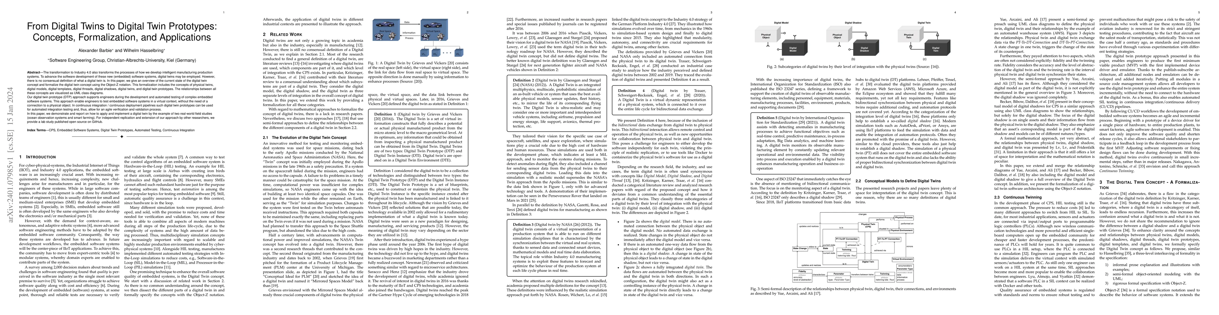 Thumbnail for From Digital Twins to Digital Twin Prototypes: Concepts, Formalization,
  and Applications