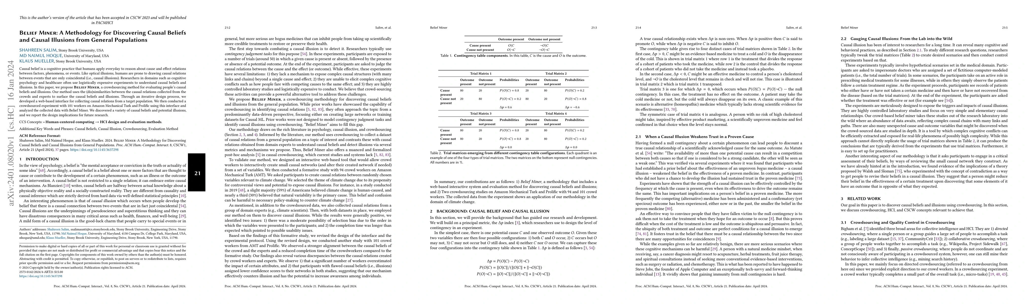 Thumbnail for Belief Miner: A Methodology for Discovering Causal Beliefs and Causal
  Illusions from General Populations