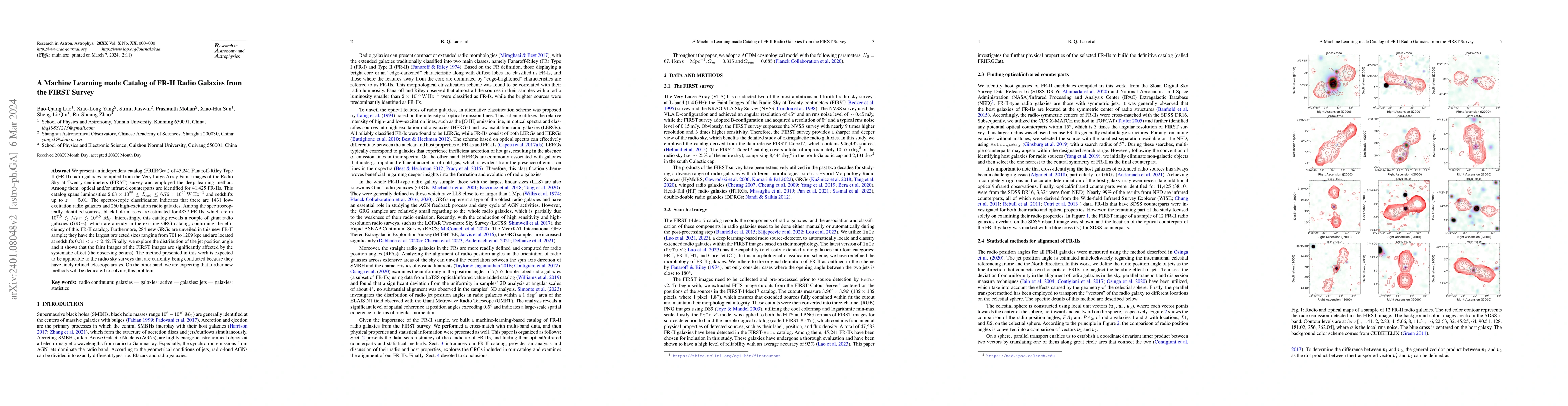 Thumbnail for A Machine Learning made Catalog of FR-II Radio Galaxies from the FIRST
  Survey