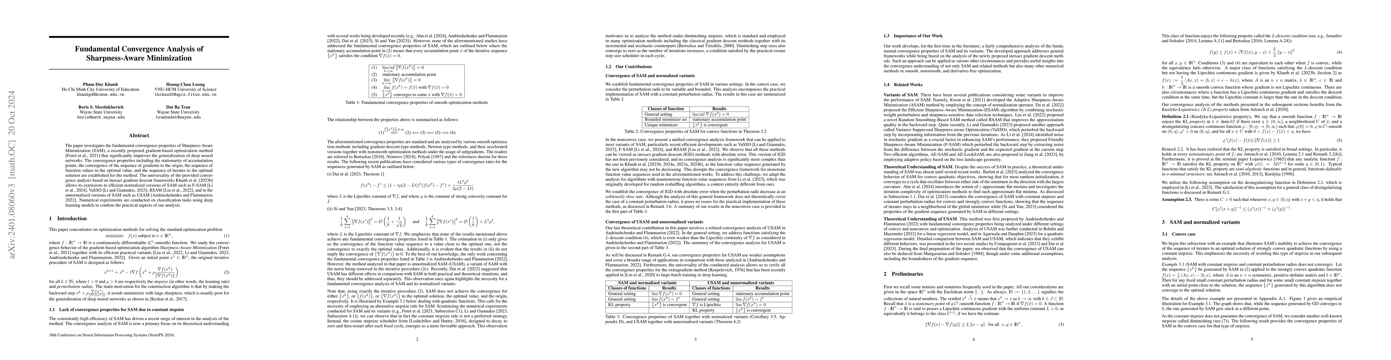 Thumbnail for Fundamental Convergence Analysis of Sharpness-Aware Minimization