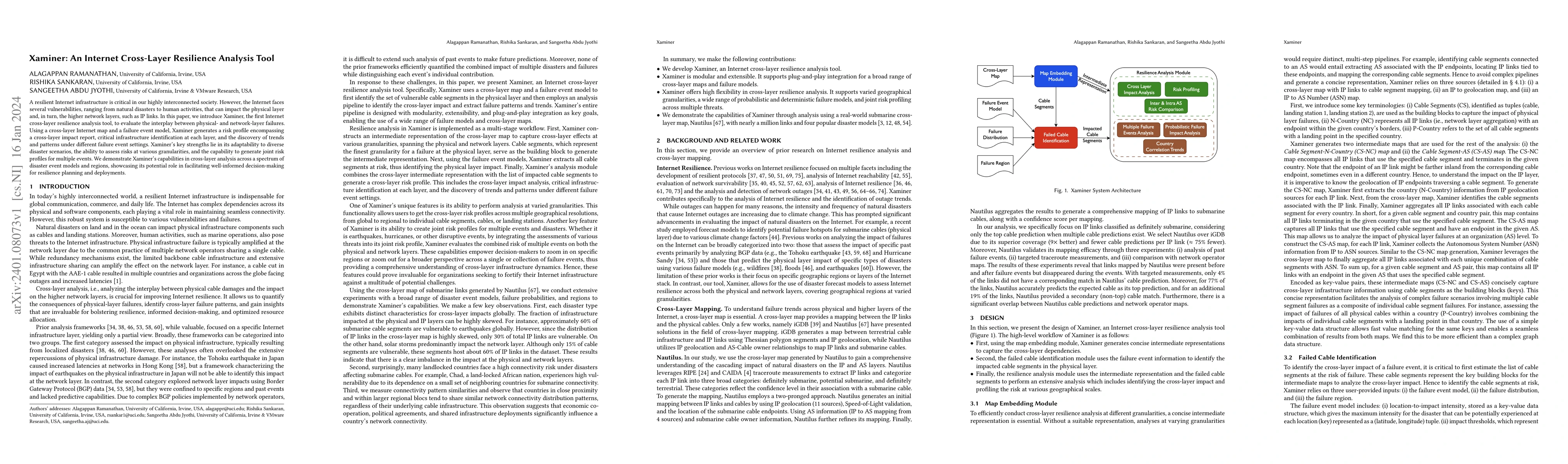 Thumbnail for Xaminer: An Internet Cross-Layer Resilience Analysis Tool