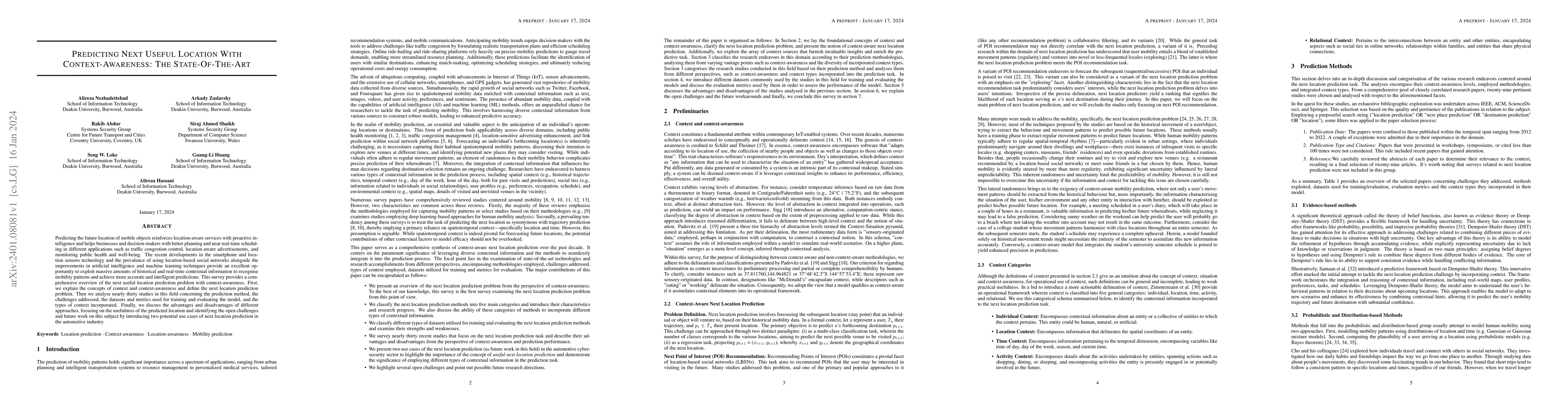 Thumbnail for Predicting Next Useful Location With Context-Awareness: The
  State-Of-The-Art