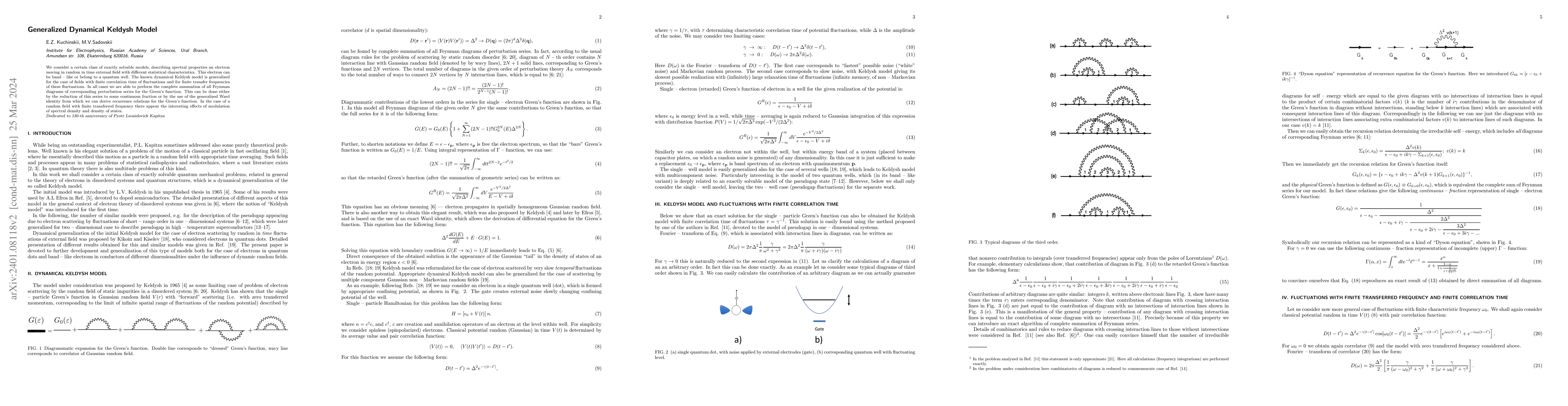 Thumbnail for Generalized Dynamical Keldysh Model
