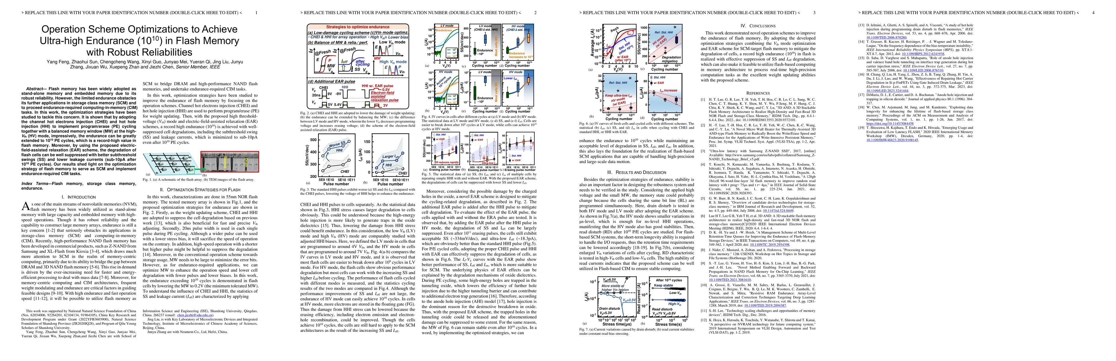 Thumbnail for Operation Scheme Optimizations to Achieve Ultra-high Endurance (1010) in
  Flash Memory with Robust Reliabilities