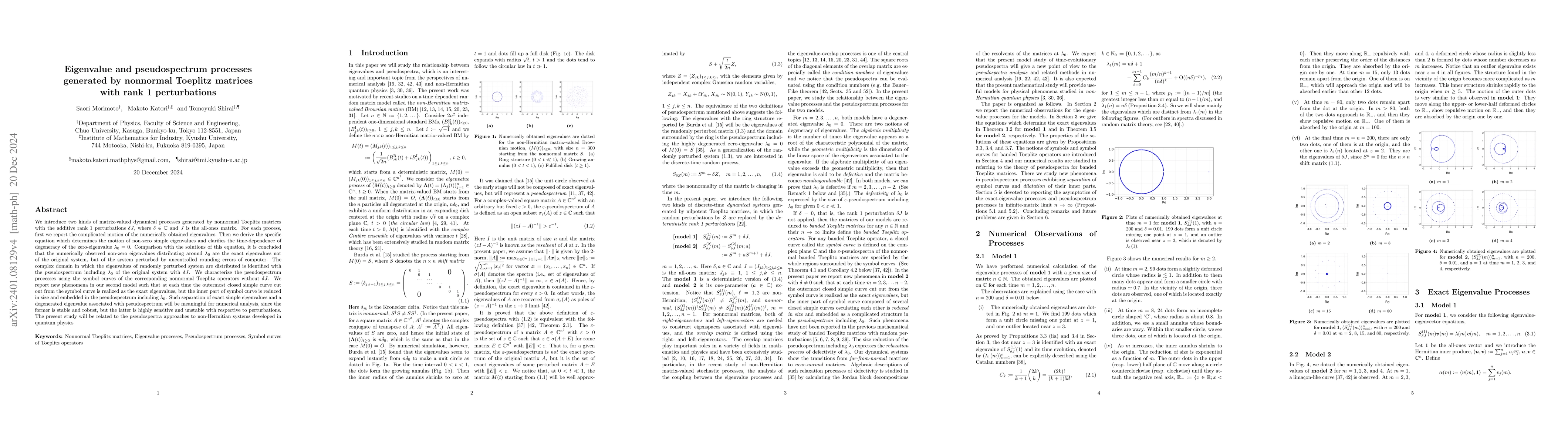 Thumbnail for Eigenvalue and pseudospectrum processes generated by nonnormal Toeplitz
  matrices with perturbation