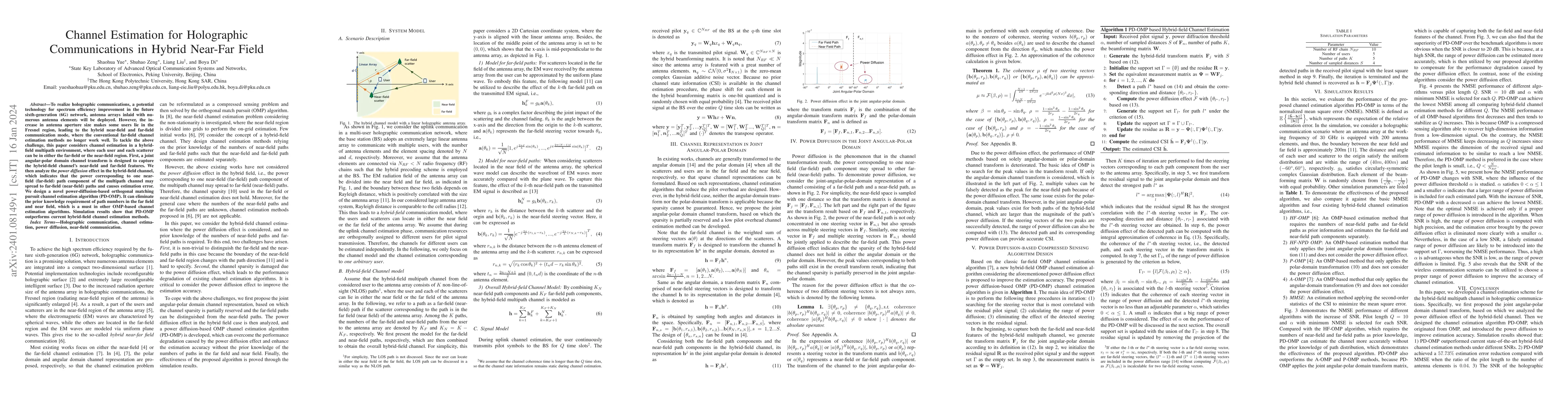 Thumbnail for Channel Estimation for Holographic Communications in Hybrid Near-Far
  Field