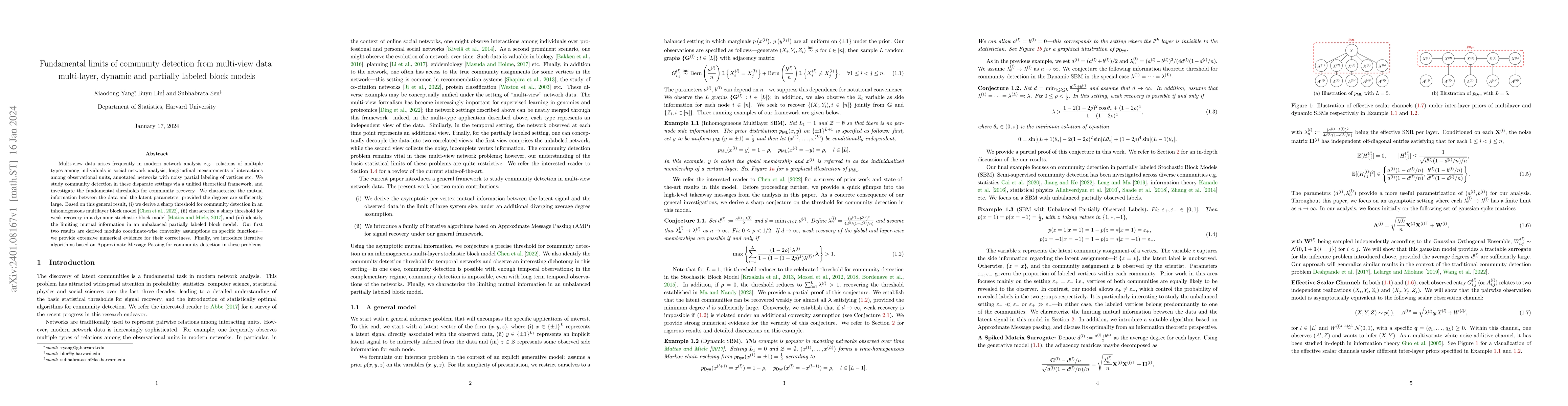 Thumbnail for Fundamental limits of community detection from multi-view data:
  multi-layer, dynamic and partially labeled block models