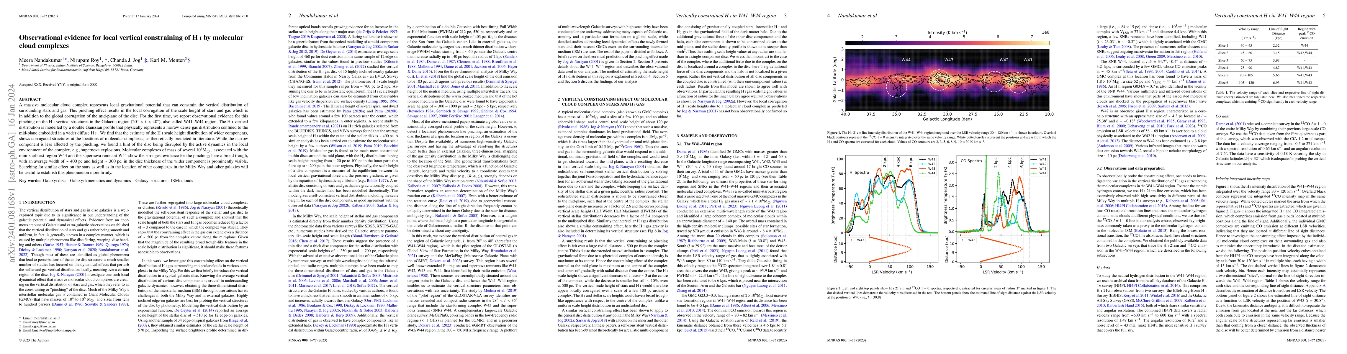 Thumbnail for Observational evidence for local vertical constraining of \HI by
  molecular cloud complexes
