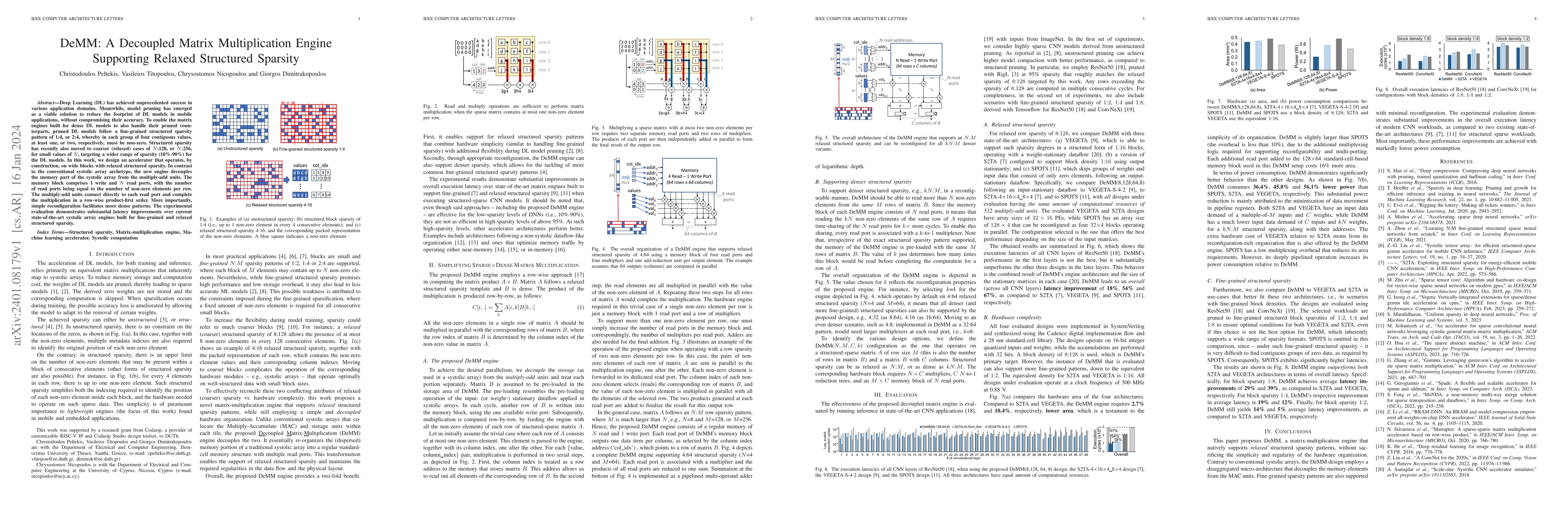 Thumbnail for DeMM: A Decoupled Matrix Multiplication Engine Supporting Relaxed
  Structured Sparsity