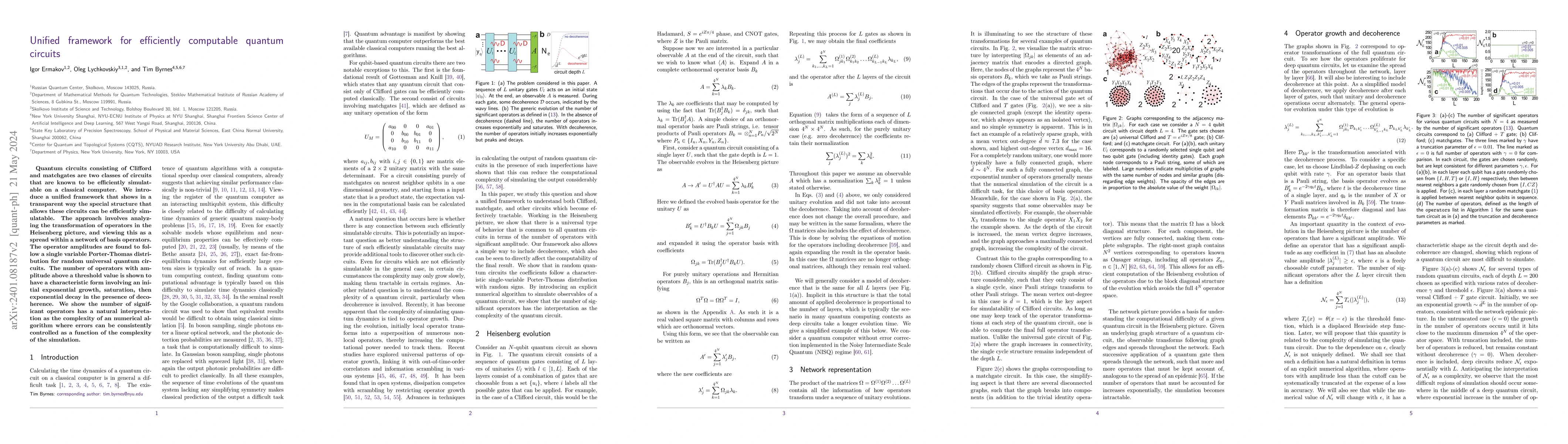 Thumbnail for Unified framework for efficiently computable quantum circuits