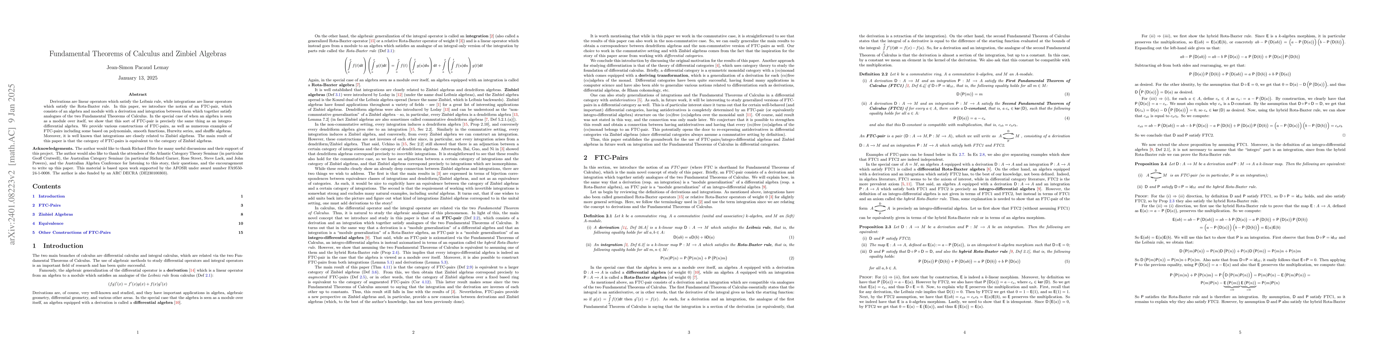 Thumbnail for Fundamental Theorems of Calculus and Zinbiel Algebras