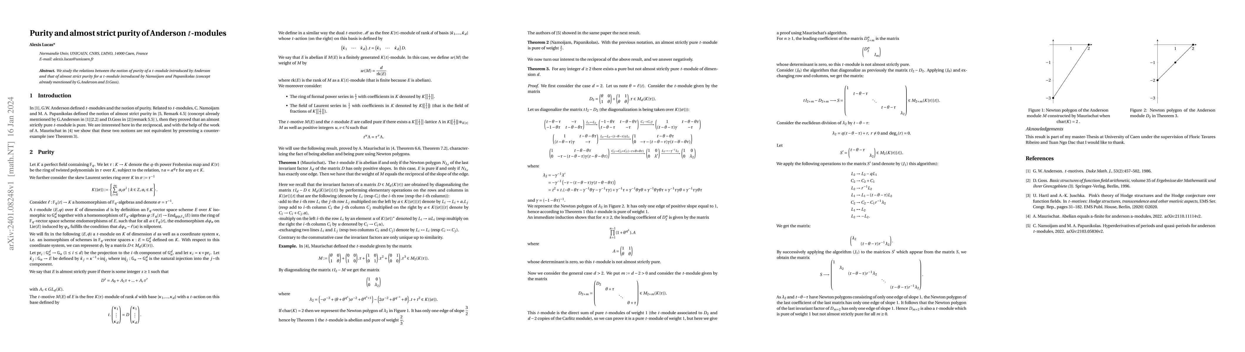 Thumbnail for Purity and almost strict purity of Anderson t-modules