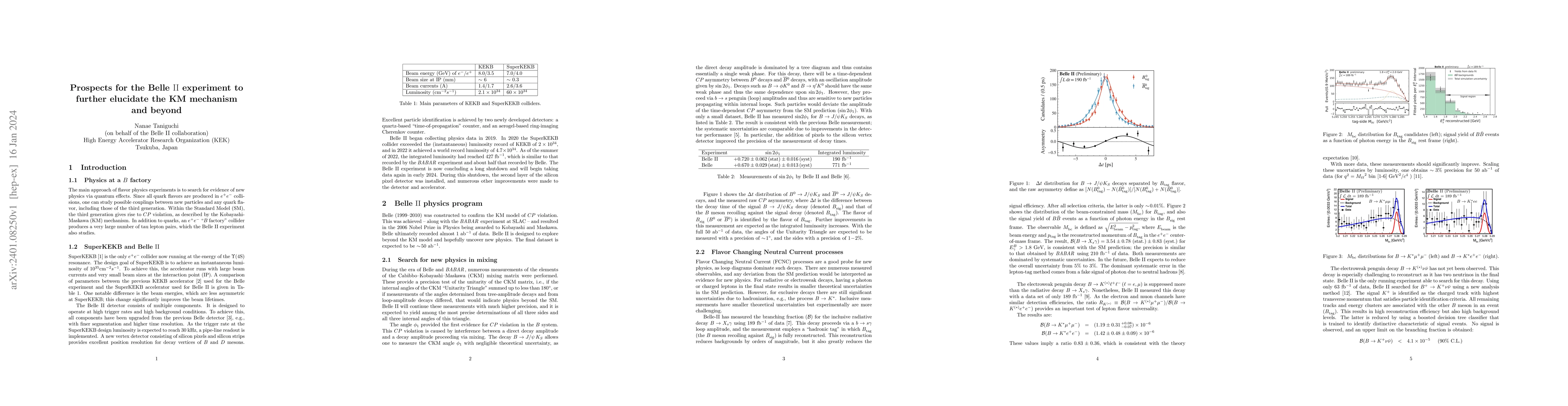 Thumbnail for Prospects for the Belle II experiment to further elucidate the KM
  mechanism and beyond