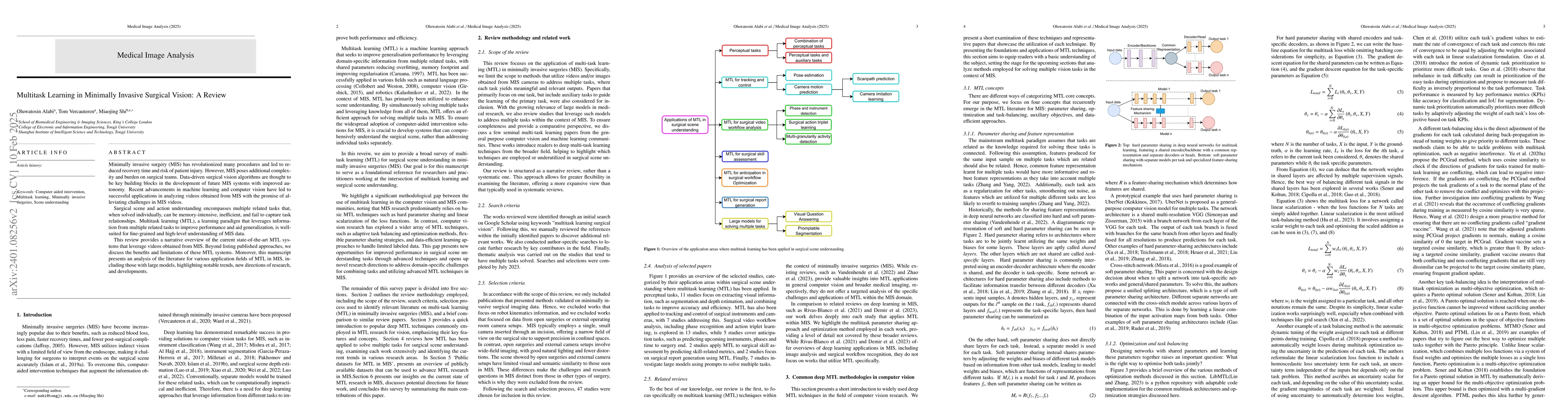 Thumbnail for Multitask Learning in Minimally Invasive Surgical Vision: A Review
