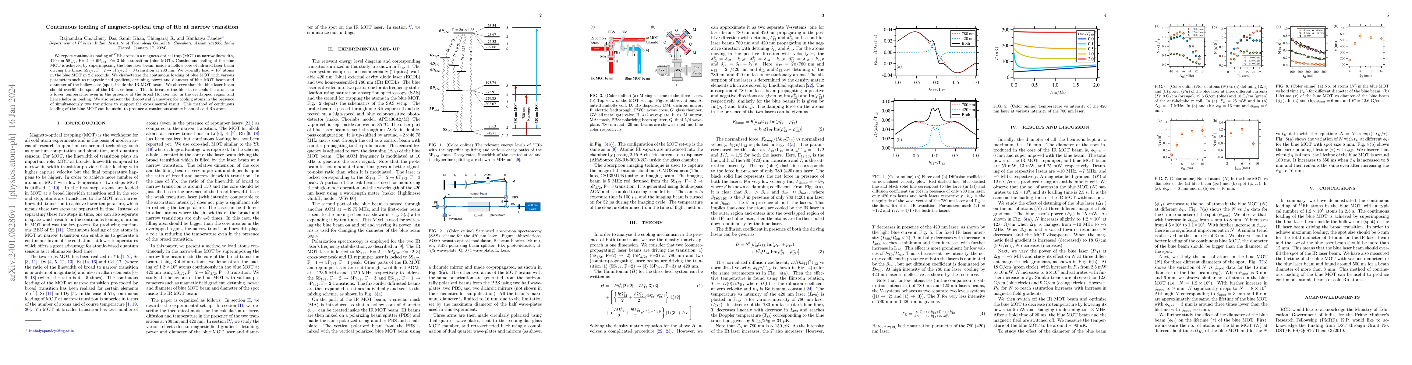 Thumbnail for Continuous loading of magneto-optical trap of Rb at narrow transition
