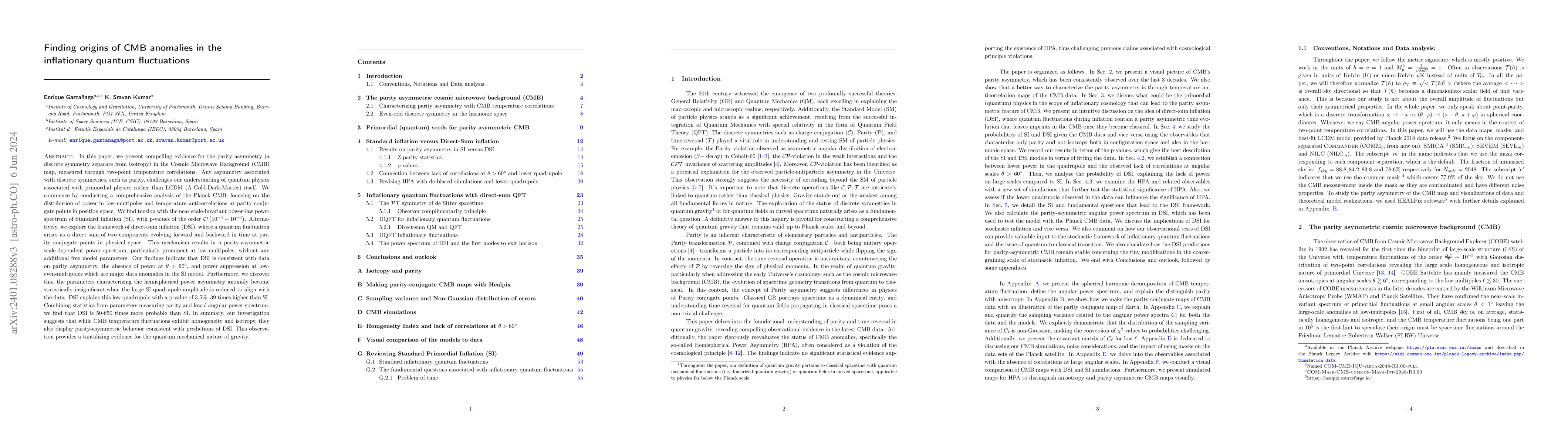Thumbnail for Finding origins of CMB anomalies in the inflationary quantum
  fluctuations