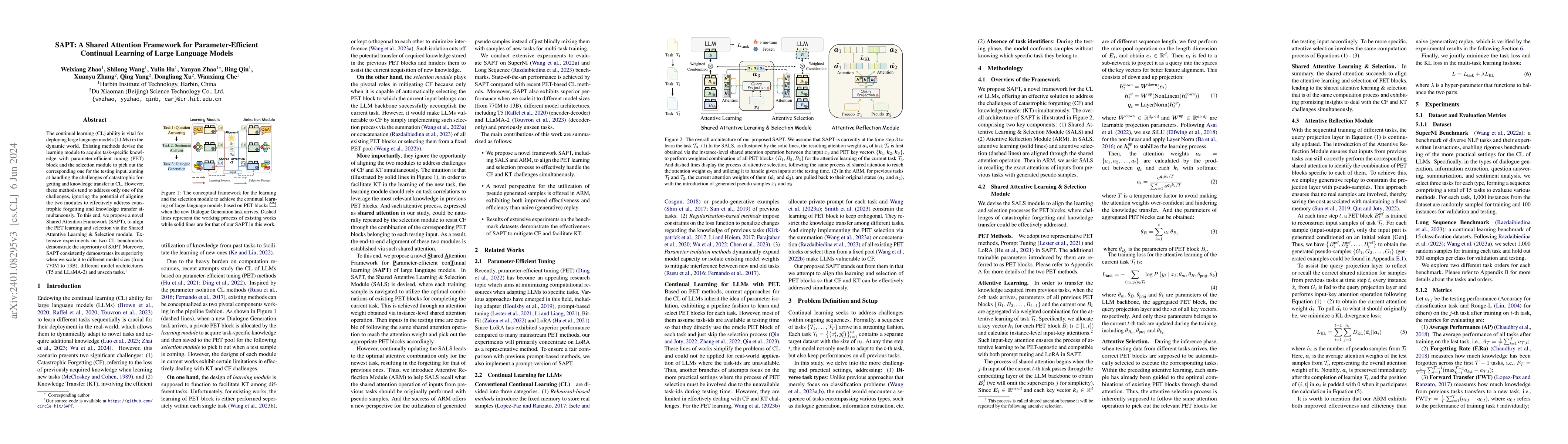 Thumbnail for SAPT: A Shared Attention Framework for Parameter-Efficient Continual
  Learning of Large Language Models