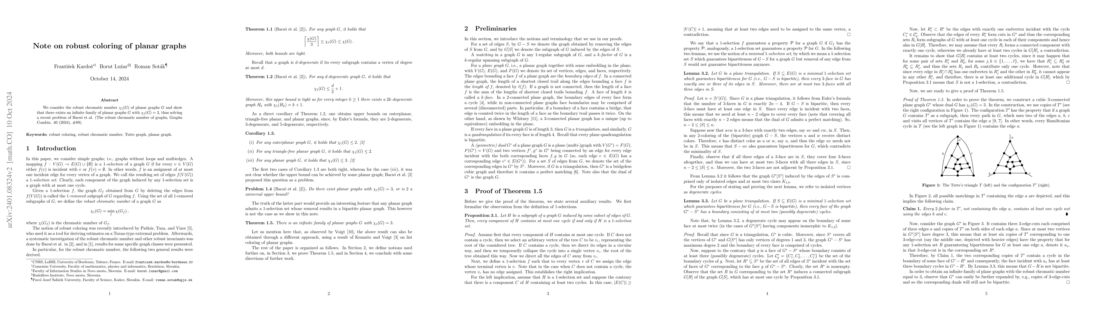 Thumbnail for Note on robust coloring of planar graphs