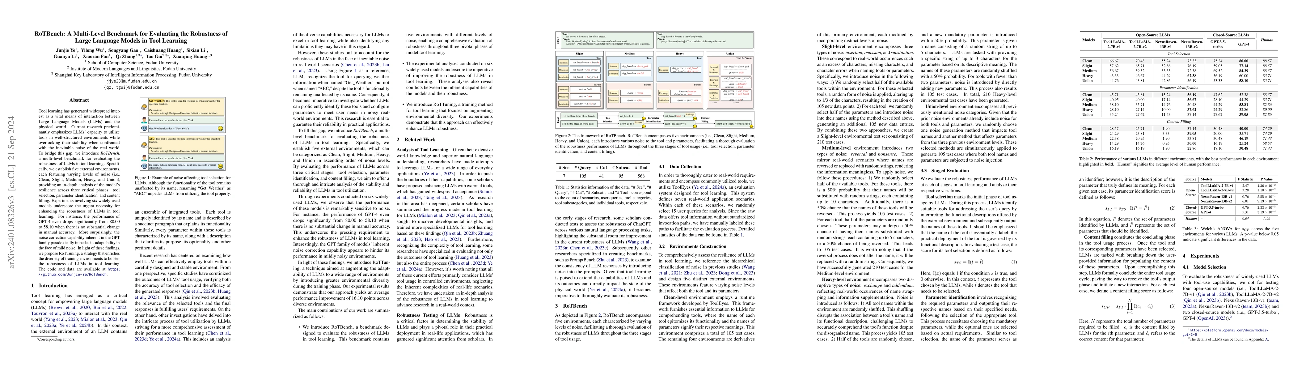 Thumbnail for RoTBench: A Multi-Level Benchmark for Evaluating the Robustness of Large
  Language Models in Tool Learning