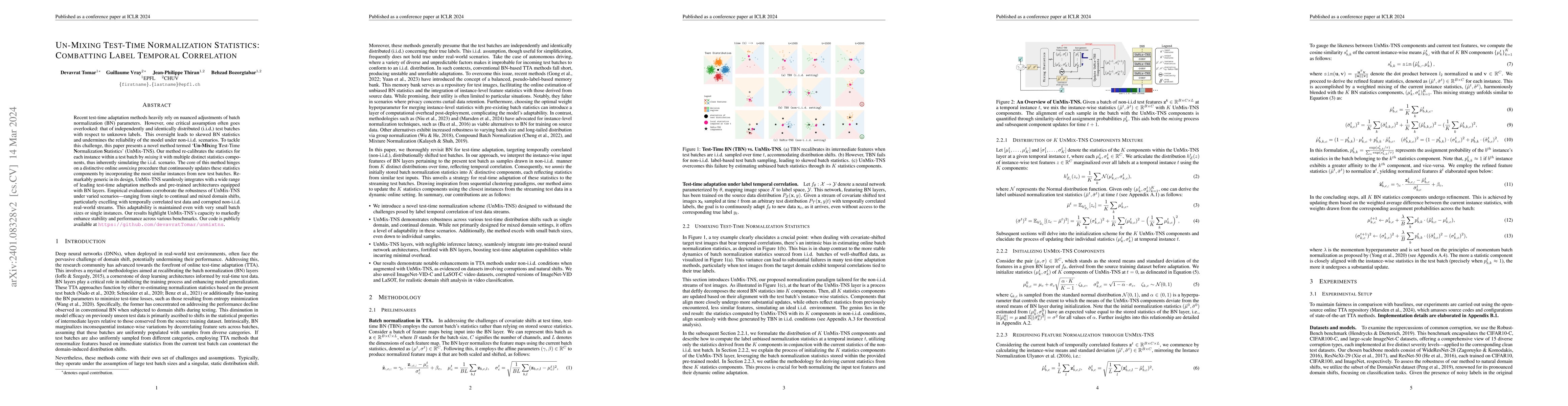Thumbnail for Un-Mixing Test-Time Normalization Statistics: Combatting Label Temporal
  Correlation