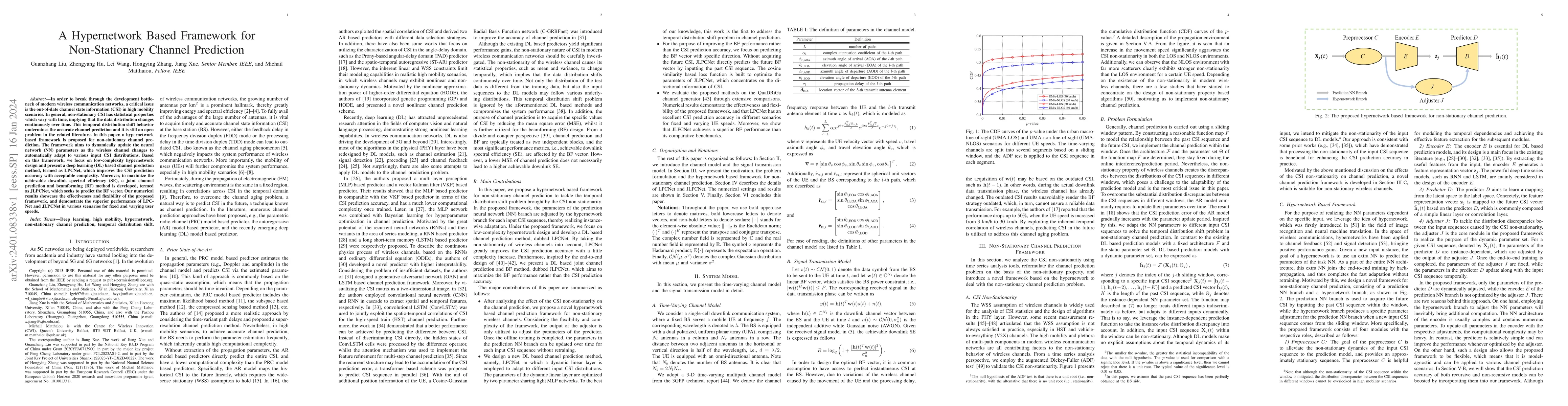 Thumbnail for A Hypernetwork Based Framework for Non-Stationary Channel Prediction