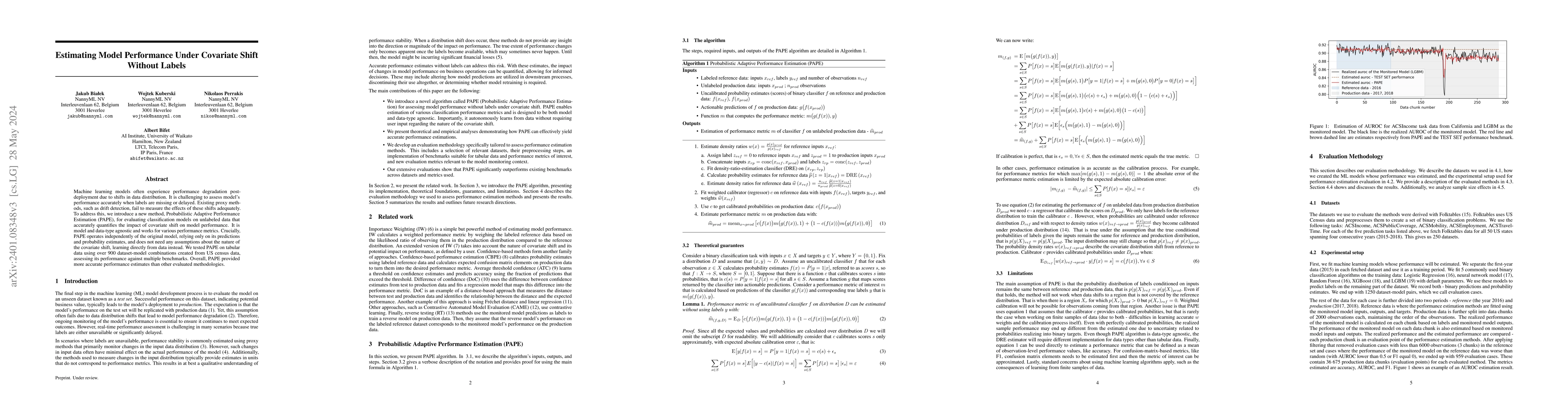 Thumbnail for Estimating Model Performance Under Covariate Shift Without Labels