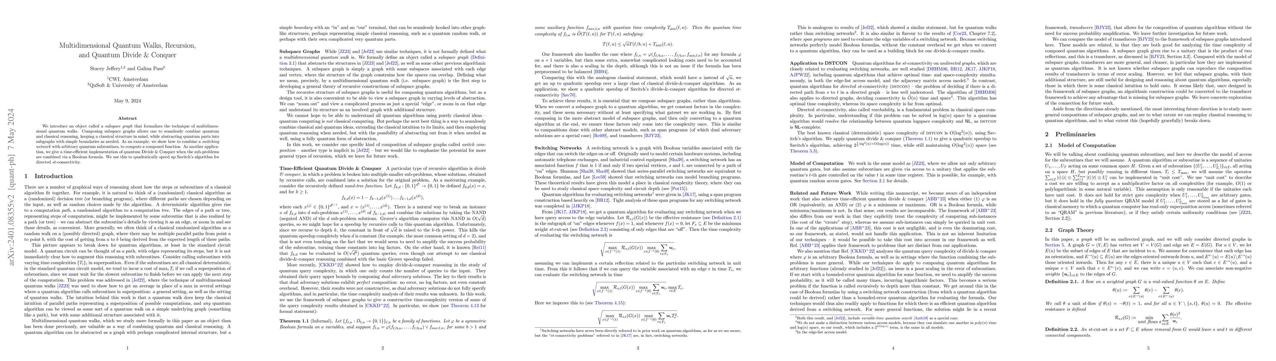 Thumbnail for Multidimensional Quantum Walks, Recursion, and Quantum Divide & Conquer