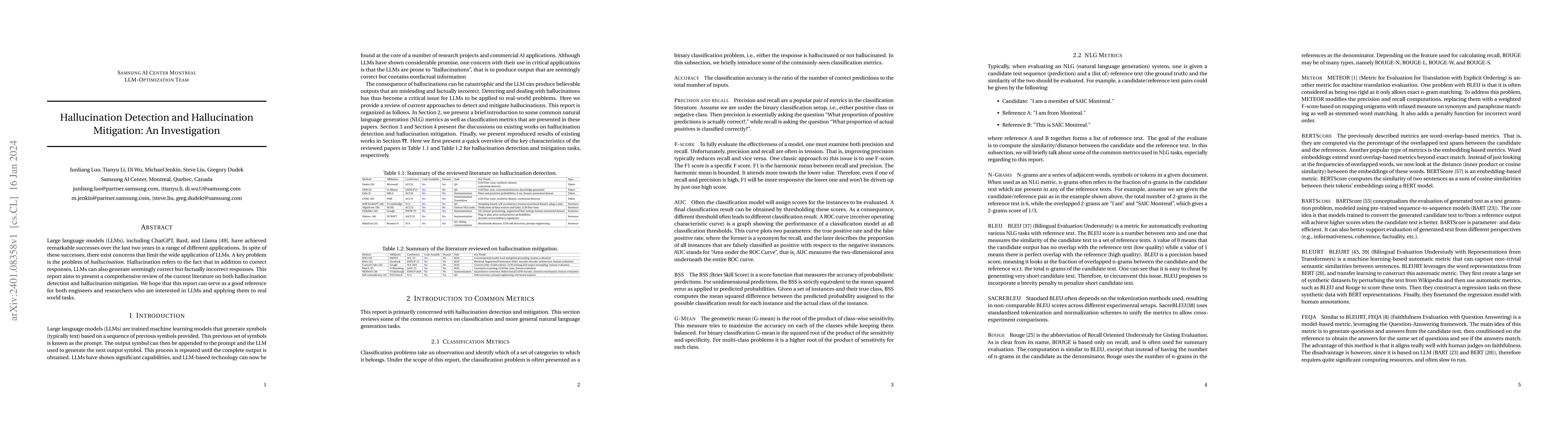Thumbnail for Hallucination Detection and Hallucination Mitigation: An Investigation