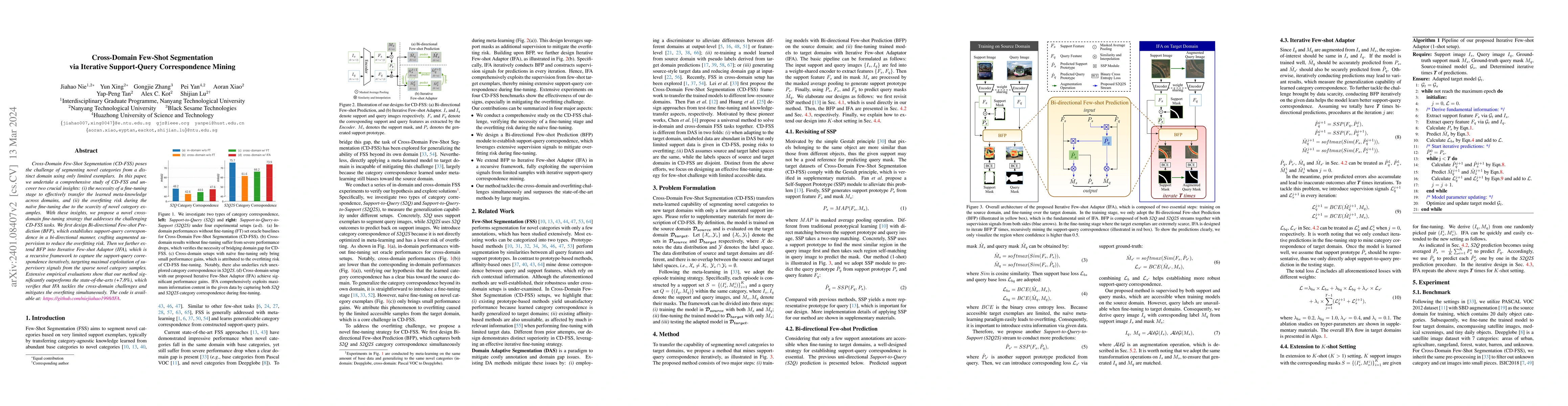 Thumbnail for Cross-Domain Few-Shot Segmentation via Iterative Support-Query
  Correspondence Mining